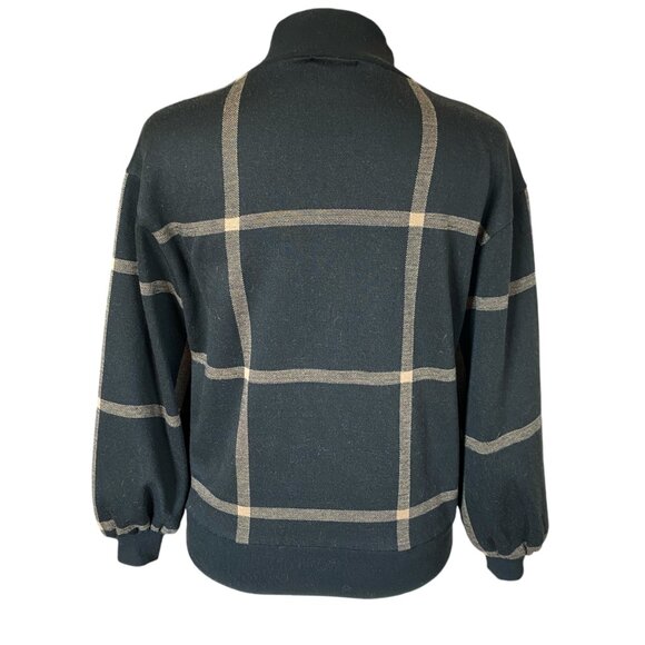 Ann Taylor women's size XXSP black and tan long sleeve high collar sweater top - Picture 4 of 8